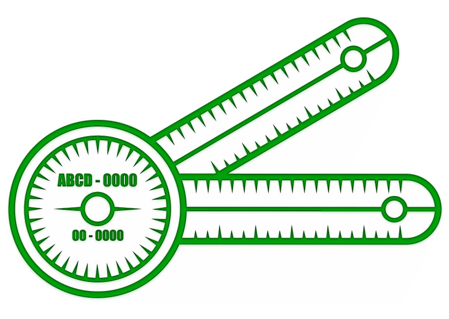 Home goniometer instrument measures an angle vector 47749967 replaced